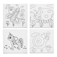 Tela para colorir de 25 x 25 cm Animais - 1 unidade