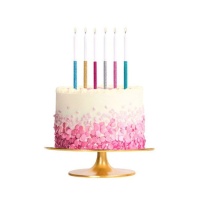 Velas compridas de cores vivas 14,5 cm - 12 unid.