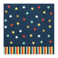 Guardanapos estrela coloridos 16,5 cm - 12 unid.