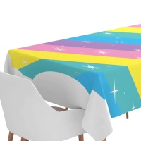 Toalha de mesa Arco-íris pastel de 120 x 180 cm