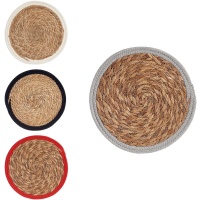 Individuais de 30 cm em fibra natural com rebordo - 1 unid.