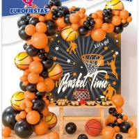 Kit de balões com cartaz de Basquete - 100 unidades