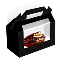 Caixa para ovos de Páscoa preta com janela de 22 x 12 x 10 cm - Pastkolor - 1 unidade