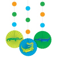 Pingente decorativo de crocodilo - 3 unidades