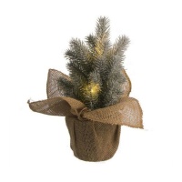 Árvore de Natal decorativa em juta de 30 cm com luz