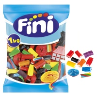 Saco sortido com alcaçuz e discos coloridos - Fini Mix alcaçuz glitter - 1 kg