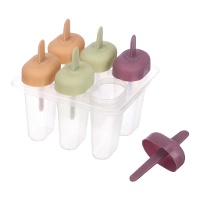 Forma para picolés de cores pastel - 6 espaços