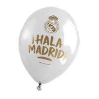 Balões de látex do Real Madrid de Hala Madrid azul e branco - 6 unidades