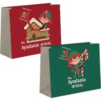 Sacola de presente 35 x 28 x 15 cm Elfo - 1 unidade