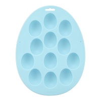 Forma para ovos de silicone 18 x 23 cm - wilton - 12 cavidades