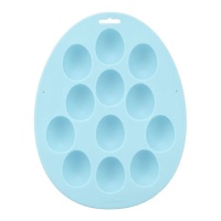 Forma para ovos de silicone 18 x 23 cm - wilton - 12 cavidades