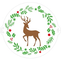 Estêncil de rena de Natal 25 cm - Decorar