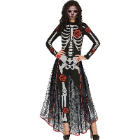 Fantasia de Catrina com rosas para mulher