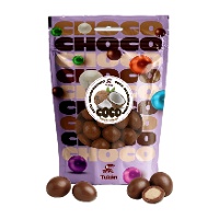 Coco revestido de chocolate com leite - 200 gr