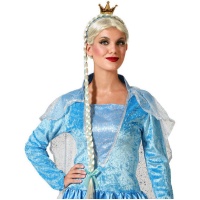 Tiara com coroa dourada e trança