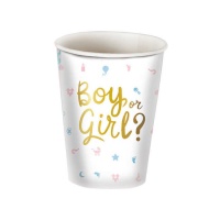 Copos de Menina ou Menino? de 240 ml - 6 unidades