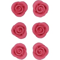 Figuras de açúcar em forma de rosas cor-de-rosa - FunCakes - 6 unidades