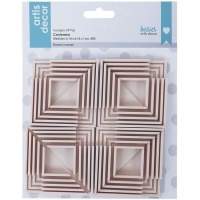 1,5, 2, 2,5 e 3 mm peças de canto em cartão cor-de-rosa - Artis decor - 8 pcs.