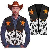Colete de xerife estilo cowboy para adulto