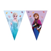 Bandeirola azul de Frozen com Elsa e Anna