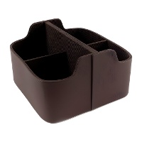 Organizador de controlo em pele 20 x 20 x 12 cm - 4 compartimentos
