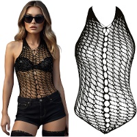 Body em rede preto com pedraria