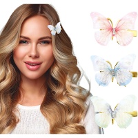 Presilhas de borboleta para cabelo - 6 unidades