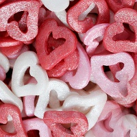 Sprinkles de corações ocos - 60 g - Azucren