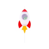 Vela foguetão espacial 9,5 x 5 cm - PME - 1 unid.