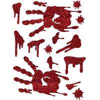 Decoração com autocolante de sangue brilhante 40 x 30 cm