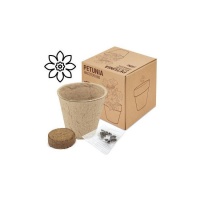 Vaso biológico com sementes de petúnia