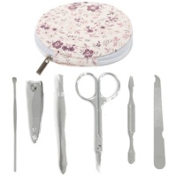 Conjunto de Manicure Floral Redondo - 7 Peças
