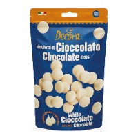 Gotas de chocolate branco 250 g - Decora