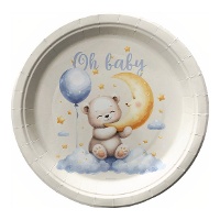 Pratos Oh Baby com estrelas de 18 cm - 8 unidades