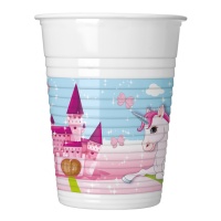 Copos de unicórnio e de castelo 200 ml - 8 pcs.
