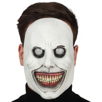 Máscara branca com sorriso sinistro