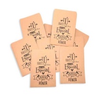 Sacos de papel kraft com frase de agradecimento 15 x 10 cm - 20 unid.