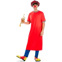 Fantasia clássica de palhaço com gorro para adulto