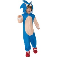 Fato de Sonic com fecho de correr para crianças