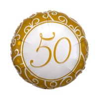 Globo redondo dourado número 50, 43 cm - Anagrama