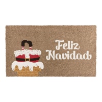 Tapete de Natal Feliz Natal Pai Natal na chaminé