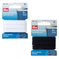 Fita elástica de 1 cm com banda decorativa - Prym - 2 m