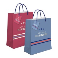 Saco de oferta de 23 x 18 x 10 cm com felicitações variadas - 1 unidade.