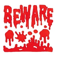 Decoração de autocolantes para janelas com sangue Beware