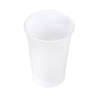 Copos de plástico reutilizáveis brancos de 220 ml - 30 unidades