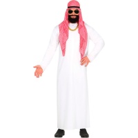 Fato de xeque árabe com túnica para homem