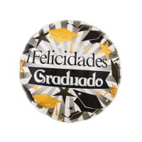 Balão redondo cinzento de felicitação para licenciados 45 cm