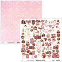 Papel para scrapbooking de bombons Chocolate Kiss - Papéis Mintay - 1 folha