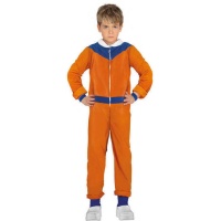 Fato de ninja Naruto laranja e azul para crianças