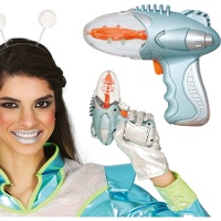 Pistola espacial prateada 18 cm